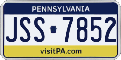 PA license plate JSS7852