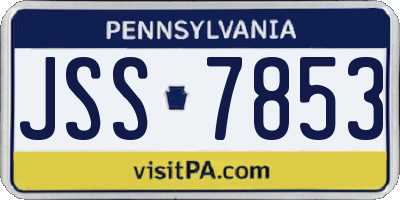 PA license plate JSS7853