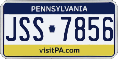 PA license plate JSS7856