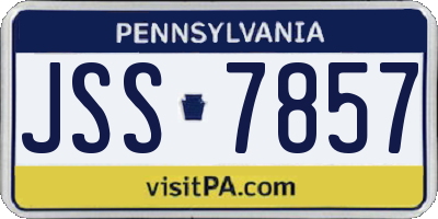 PA license plate JSS7857