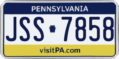 PA license plate JSS7858