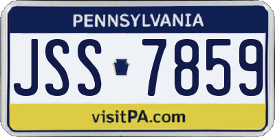 PA license plate JSS7859