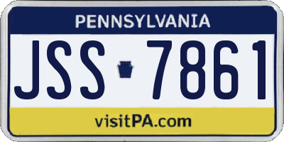 PA license plate JSS7861