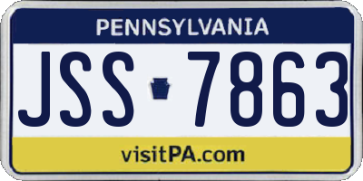 PA license plate JSS7863