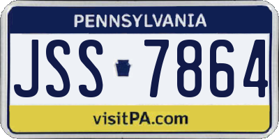 PA license plate JSS7864