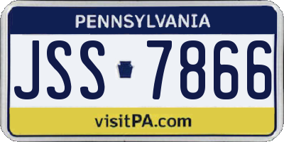 PA license plate JSS7866