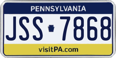 PA license plate JSS7868
