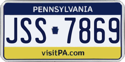 PA license plate JSS7869