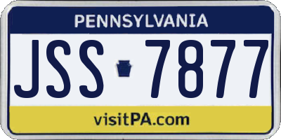 PA license plate JSS7877