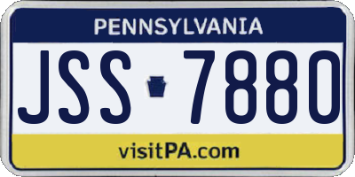 PA license plate JSS7880