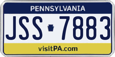 PA license plate JSS7883