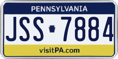PA license plate JSS7884