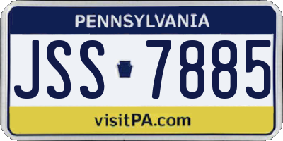 PA license plate JSS7885