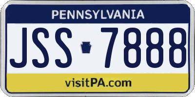 PA license plate JSS7888
