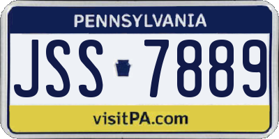 PA license plate JSS7889