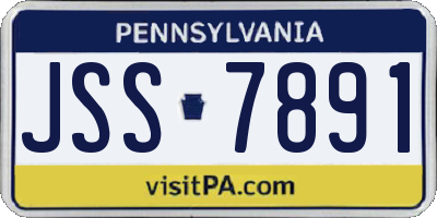 PA license plate JSS7891