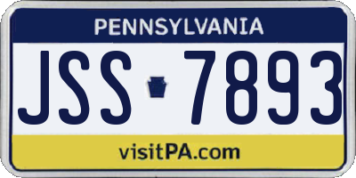 PA license plate JSS7893