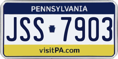 PA license plate JSS7903