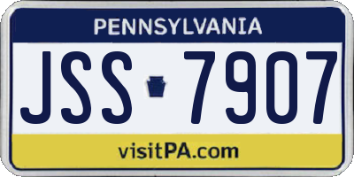 PA license plate JSS7907
