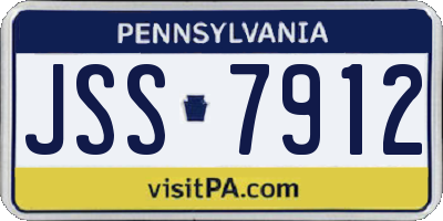 PA license plate JSS7912