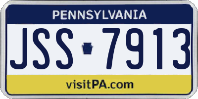 PA license plate JSS7913