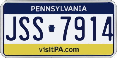PA license plate JSS7914