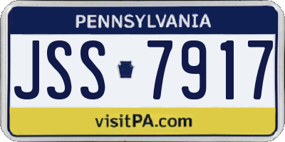 PA license plate JSS7917