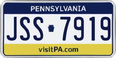 PA license plate JSS7919