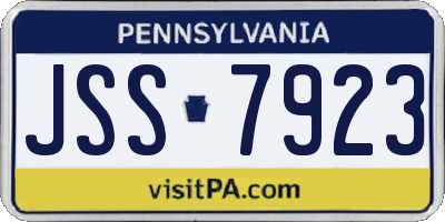 PA license plate JSS7923