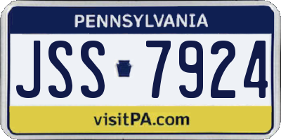 PA license plate JSS7924