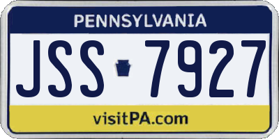 PA license plate JSS7927