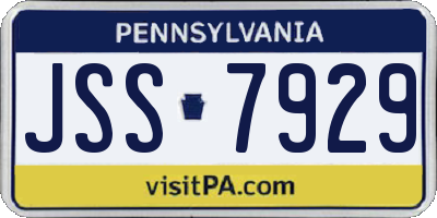 PA license plate JSS7929