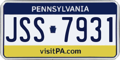 PA license plate JSS7931