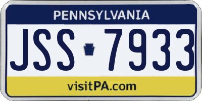 PA license plate JSS7933
