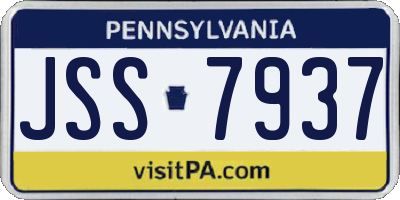 PA license plate JSS7937