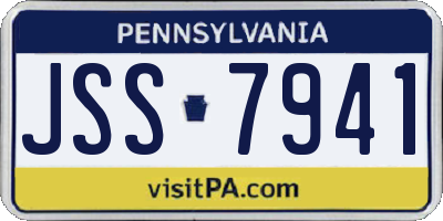 PA license plate JSS7941
