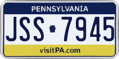 PA license plate JSS7945