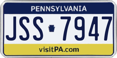PA license plate JSS7947
