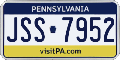 PA license plate JSS7952