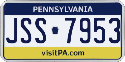 PA license plate JSS7953