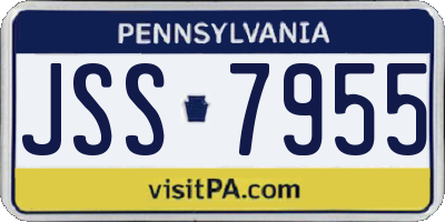 PA license plate JSS7955