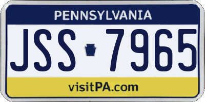 PA license plate JSS7965
