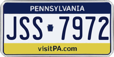 PA license plate JSS7972