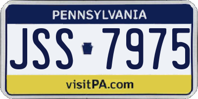 PA license plate JSS7975