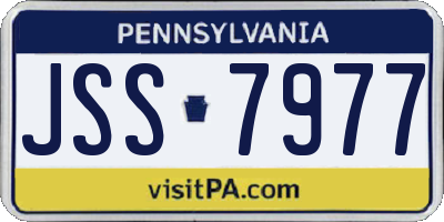PA license plate JSS7977