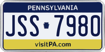 PA license plate JSS7980