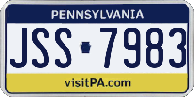 PA license plate JSS7983
