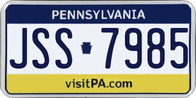 PA license plate JSS7985