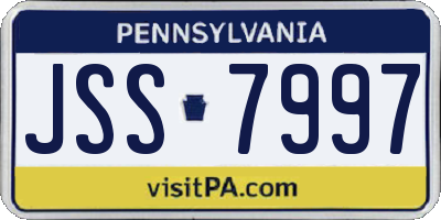 PA license plate JSS7997