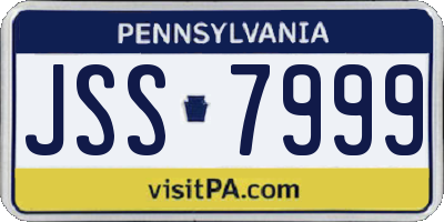 PA license plate JSS7999